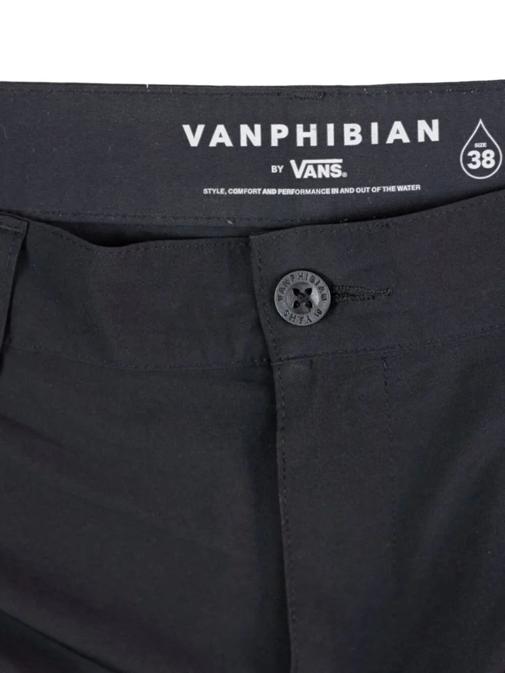 Vans Vanphibian Men's Hybrid Board Shorts – Black – Size 38 – Surf Swim Outdoor